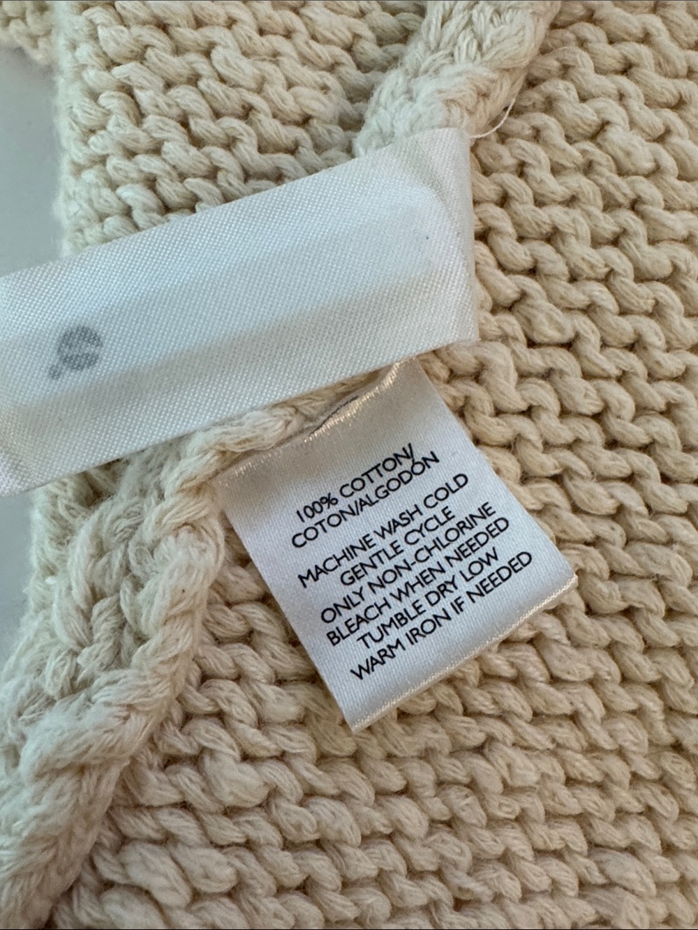 LOFT Cream Open-Front 3/4 Sleeves Cotton Knit Cozy Cardigan- size L - Picture 9 of 12